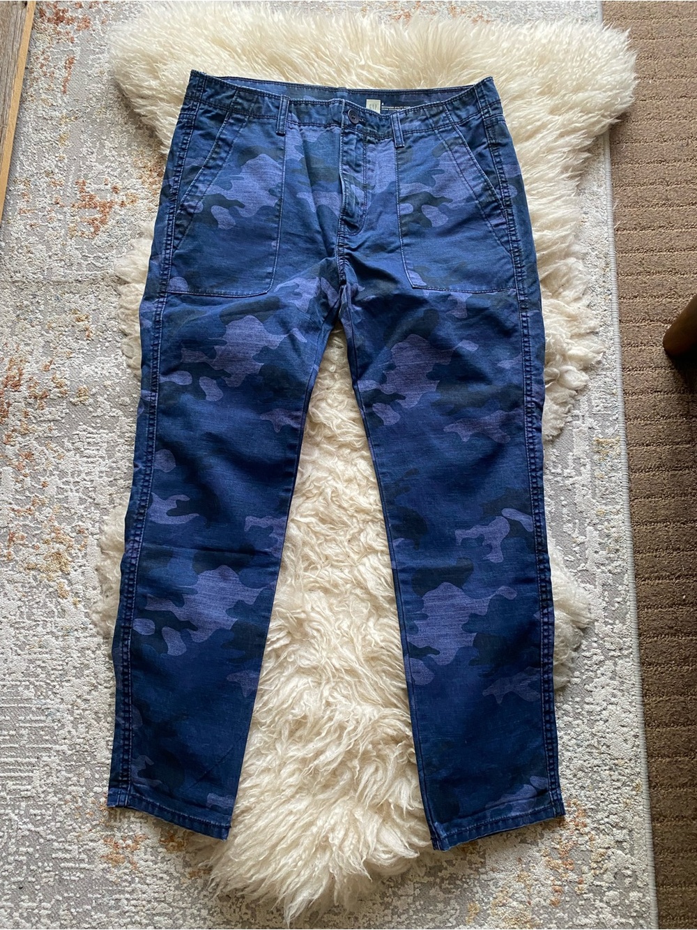 GAP Navy and Indigo Camouflage Boyfriend Chino